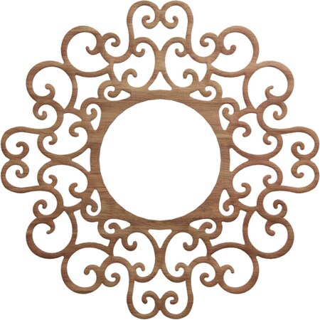 Ekena Millwork Reims Wood Fretwork Pierced Ceiling Medallion, Walnut, 24"OD x 9 1/8"ID x 3/8"T CMWP24X24X0375REWA